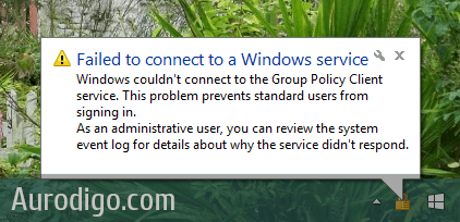 Error Message - Failed to connect to a Windows service
