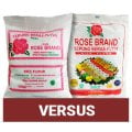 Tepung beras Rose Brand kemasan ekonomis VS modern