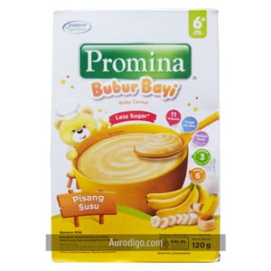 Promina Bubur Bayi Less Sugar Pisang Susu 120 Gram