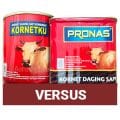 Kornet daging sapi Pronas versus Kornetku