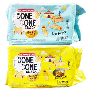 Khong Guan One One Snack Rasa Bulgogi dan Khong Guan One One Snack Rasa Topokki