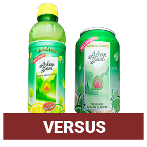 Adem Sari Herbal Lemon Botol Versus Adem Sari Herbal Lemon Kaleng